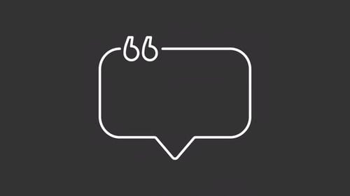 Message bubble quote white line animation