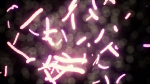 Abstract Glowing Microorganisms Animation Loop
