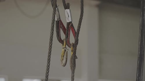 Rope with Hooks for Heavy Cargo Transportation in Warehouse