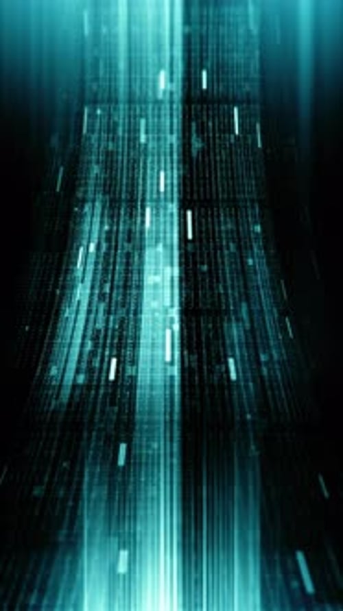 Futuristic data network visualization with glowing digital streams 07