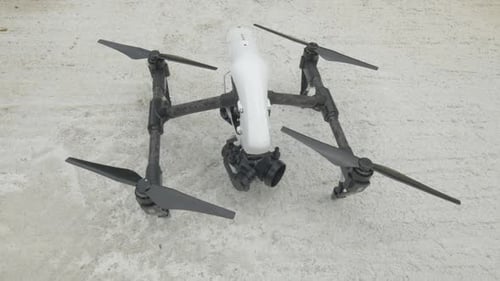 Drone prepares for take off