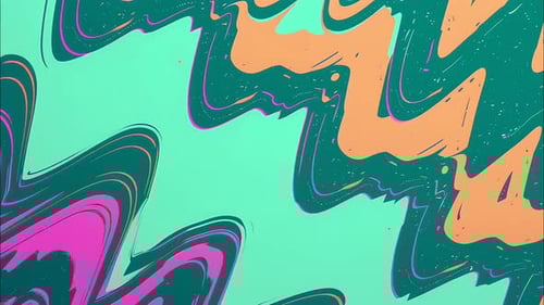 Retro Comic Wavy Animated Pop Art Abstract Background Pattern Loop 4k Colorful Zigzag Strokes Motion