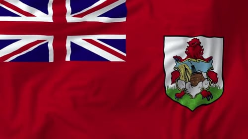 Realistic Bermuda Flag Waving Seamless Loop Animation