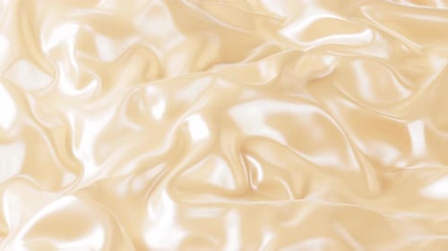 Shiny Beige Fluid Fabric Abstract Background Loop