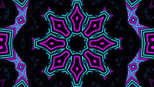 Vibrant Neon Geometric Kaleidoscope Abstract Loop