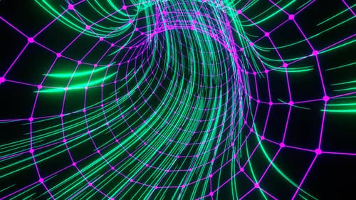 Purple And Turquoise Neon Wormhole Background Vj Loop In HD