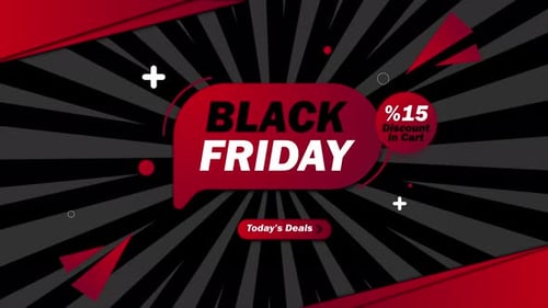 Animated Black Friday Sale Tag with Modern Geometric Design