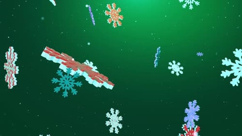 Colorful Snowflakes Falling Winter Holiday Background Animation