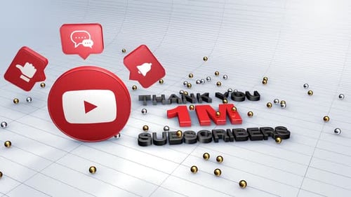 Animated 3D Thank You for 1 Million YouTube Subscribers