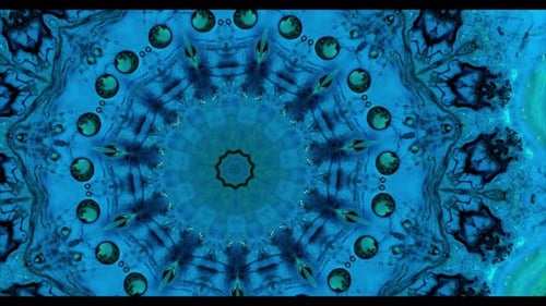 Abstract Blue Mandala Art Digital Design Pattern Symmetry Kaleidoscope Circles Radial Geometric Shap