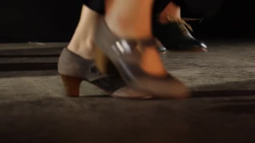 Flamenco Dancers Perform Rhythmic Footwork Close Up