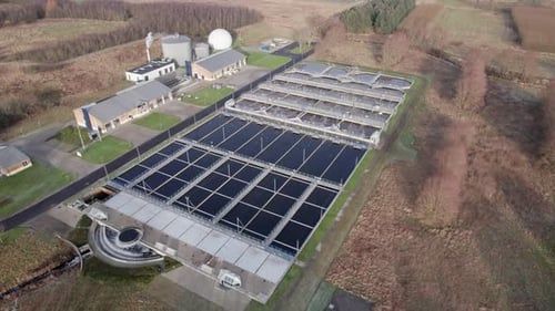 Zooming out view of water cleaning facility