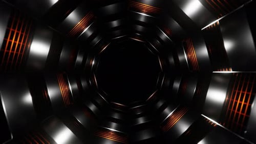 Silver And Orange Net Tunnel Background Vj Loop In 4K