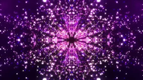 Dynamic pulsing purple lights create a mesmerizing abstract digital background