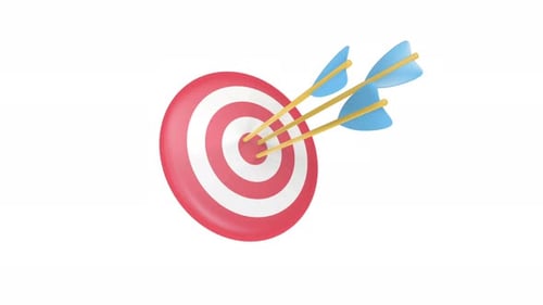 Animated 3D Target with Arrows Hitting Bullseye