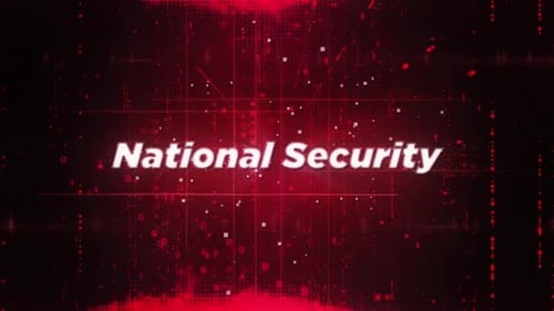 Futuristic Digital Grid Background with National Security Text