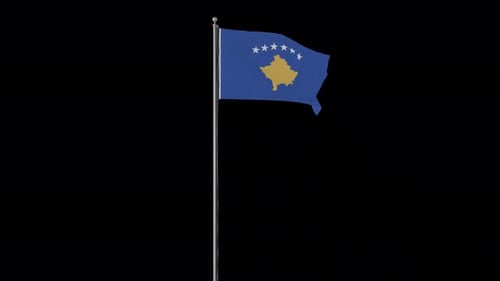Waving Kosovo Flag Animation