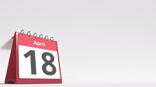 April 19 Date on the Flip Desk Calendar Page