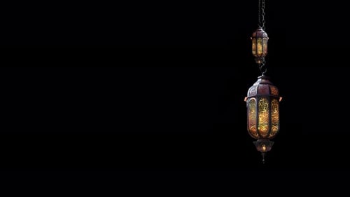 Lanterne de Ramadan avec boucle incluse avec canal Alpha