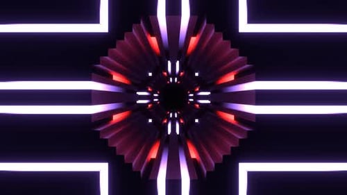Purple And Red Neons Reverse Movement Tunnel Background Vj Loop In 4K