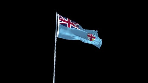 Fiji Flag Waving Loop Animation with Alpha Channel