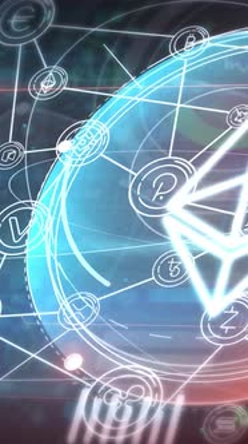 Animated Abstract Infographics About Digital Currency Ethereum