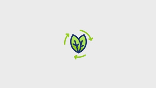 Animated Green Leaf Recycle Icon for Sustainable Projects