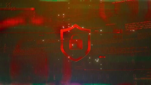 Futuristic Digital Security Shield and Lock Reveal