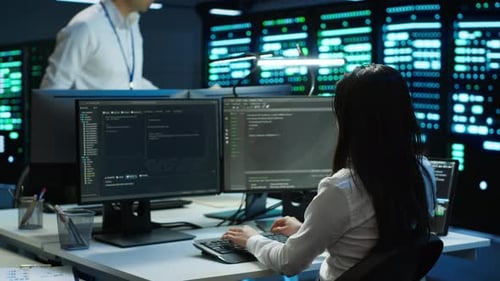 Team of Programmers in Data Center Responsible for Repairs