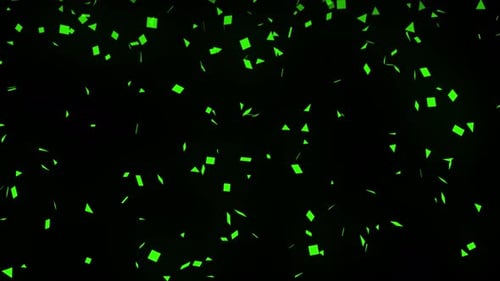 Green Party Popper Confetti Falling Overlay Background Loop V5