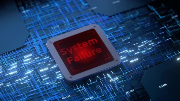 Computer malfunction, hacker attack. Critical error message flashing on ...