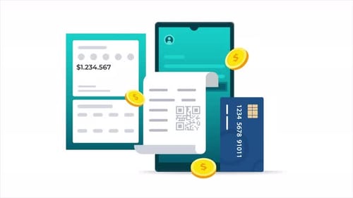Animated Flat Design for Mobile Finance and Digital Payments
