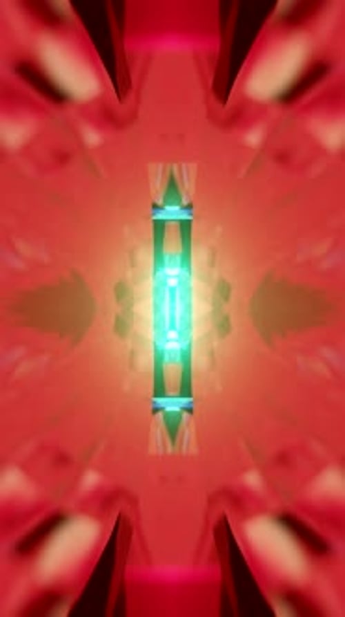 Lively Vertical Animation Presenting Mesmerizing Abstract Geometrical Patterns Bringing Retro Hitech