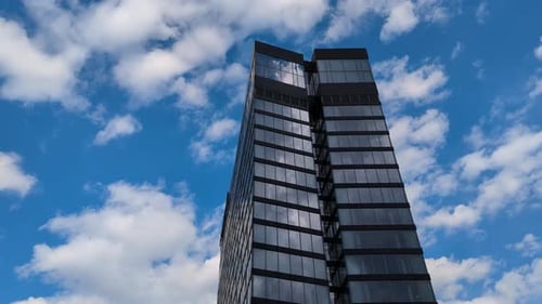 Skyscraper And Clouds Time Lapse