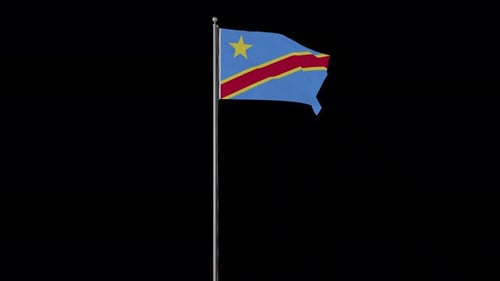 Democratic Republic of Congo National Flag Waving Animation