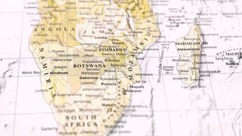 Close Up Macro Shot of Map of Africa