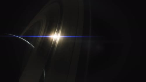 Cinematic Animation of Saturn's Rings Made of Rocks Dust and Ice
