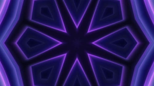 Abstract Glowing Neon Kaleidoscope Geometric Patterns Background
