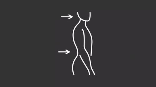 Animated Human Spine Outline with Corrective Arrows Icon
