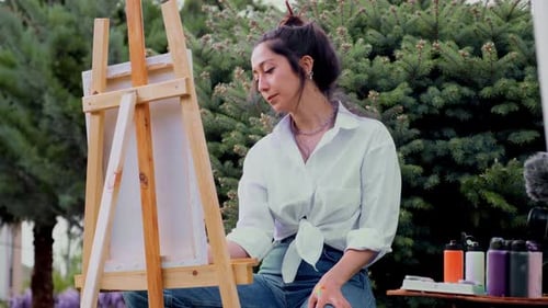Painter Mixing Colors