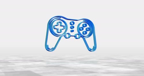 Gaming e-sport joystick 3d symbol on light background