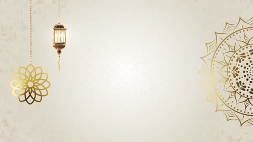 Elegant Golden Islamic Patterned Celebration Background Loop