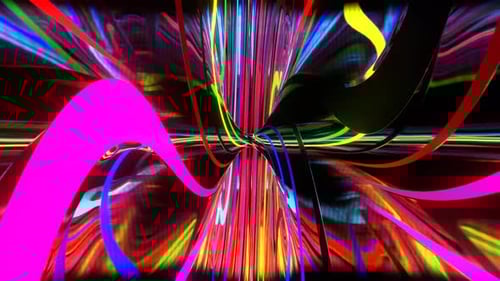 Rainbow Neon Circle Moving Background Vj Loop In 4K