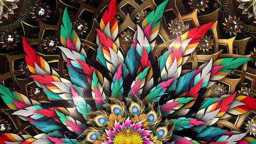 Feathers and Gold Ornament