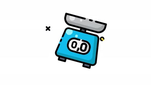 Animated Blue Kitchen Scale Icon