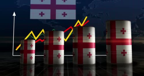 Georgia oil crude petroleum fuel barrels on chart