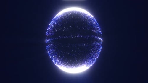 Bright blue sphere with a cosmic texture, floating against a dark background, suggesting a celestial