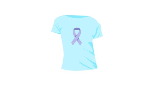 Animated T-Shirt with Growing Purple Awareness Ribbon