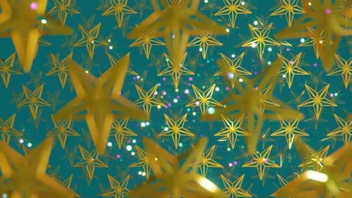 Animated Golden Stars and Glitter Loop Background