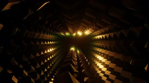 Bronze And Green Circular Descent Background Vj Loop In 4K